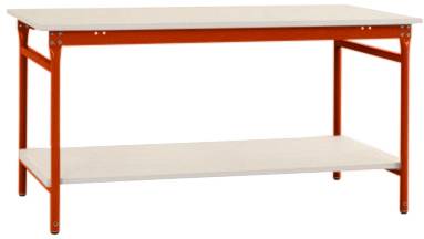 Manuflex BB5227.2001 Komplett-Beistelltisch BASIS stationär mit Kunststoff-Platte + Zwischenboden, BxTxH: 1500 x 800 x 7...