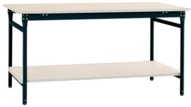 Manuflex BB5217.7016 Komplett-Beistelltisch BASIS stationär mit Kunststoff-Platte + Zwischenboden, BxTxH: 1250 x 600 x 7...