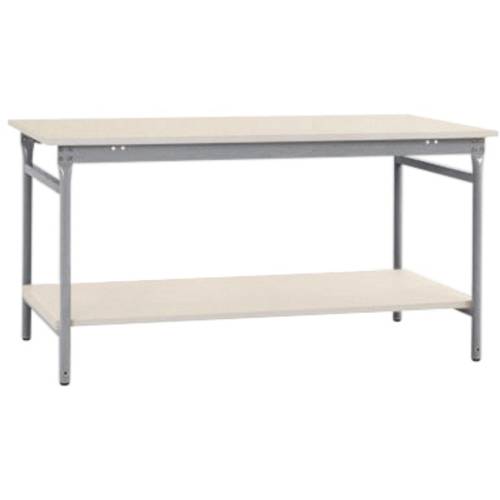 Manuflex BB5207.9006 Komplett-Beistelltisch BASIS stationär mit Kunststoff-Platte + Zwischenboden, BxTxH: 750 x 500 x 78...