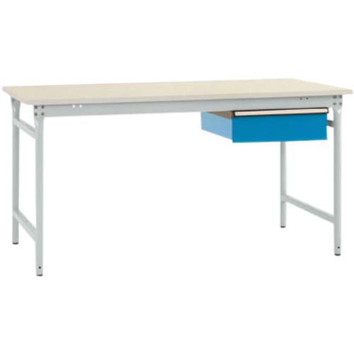 Thumbnail - Manuflex BB5237.7035 Komplett-Beistelltisch BASIS stationär mit Kunststoff-Platte + Einzelschubfach, BxTxH: 1000 x 800 x...