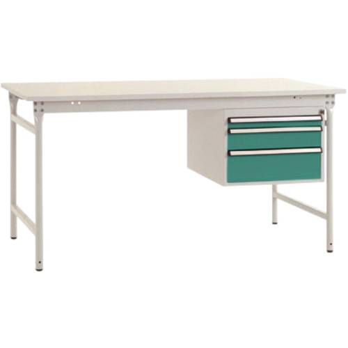 Manuflex BB5271.0001 Komplett-Beistelltisch BASIS stationär mit Melamin-Platte + Gehäuse-Unterbau, BxTxH: 1250 x 800 x 7...
