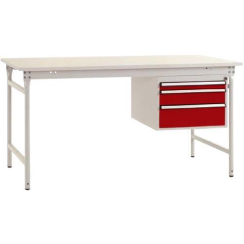 Manuflex BB5261.3003 Komplett-Beistelltisch BASIS stationär mit Melamin-Platte + Gehäuse-Unterbau, BxTxH: 1000 x 800 x 7...