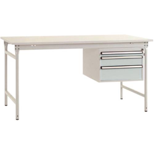 Manuflex BB5271.7035 Komplett-Beistelltisch BASIS stationär mit Melamin-Platte + Gehäuse-Unterbau, BxTxH: 1250 x 800 x 7...
