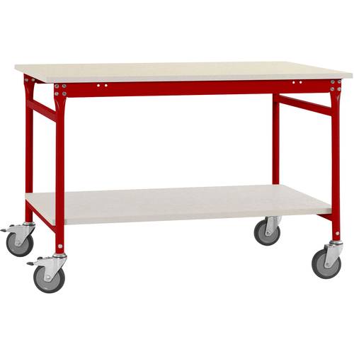 Thumbnail - Manuflex BB5311.3003 Komplett-Beistelltisch BASIS mobil mit Melamin-Platte + Zwischenboden, BxTxH: 1000 x 600 x 850 mm R...
