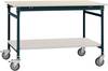 Manuflex BB5301.7016 Komplett-Beistelltisch BASIS mobil mit Melamin-Platte + Zwischenboden, BxTxH: 750 x 500 x 850 mm Anthrazit