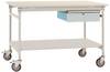 Manuflex TP5341.7035 Komplett-Beistelltisch BASIS mobil mit Melamin-Platte + Einzelschubfach, BxTxH: 1250 x 800 x 850 mm Lichtgrau (RAL 7035)