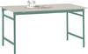 Manuflex BB3001.0001 Beistelltisch BASIS stationär mit Melamin-Tischplatte in Graugrün HF 0001, BxTxH: 750 x 500 x 780 mm Grau, Grün