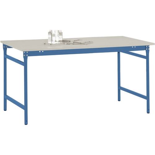 Thumbnail - Manuflex BB3051.5007 Beistelltisch BASIS stationär mit Melamin-Tischplatte in Brillantblau RAL 5007, BxTxH: 1500 x 600 x...