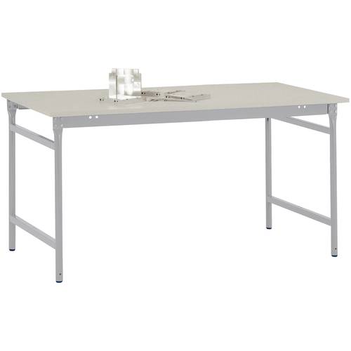 Thumbnail - Manuflex BB3031.9006 Beistelltisch BASIS stationär mit Melamin-Tischplatte in Alusilber ähnlich RAL 9006, BxTxH: 1250 x ...