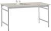 Manuflex BB3001.9006 Beistelltisch BASIS stationär mit Melamin-Tischplatte in Alusilber ähnlich RAL 9006, BxTxH: 750 x 500 x 780 mm Alusilber