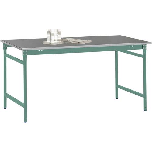 Thumbnail - Manuflex BB3034.0001 Beistelltisch BASIS stationär mit Blechbelag-Platte in Graugrün HF 0001, BxTxH: 1250 x 600 x 780 mm...