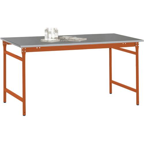 Thumbnail - Manuflex BB3004.2001 Beistelltisch BASIS stationär mit Blechbelag-Platte in Rotorange RAL 2001, BxTxH: 750 x 500 x 780 m...