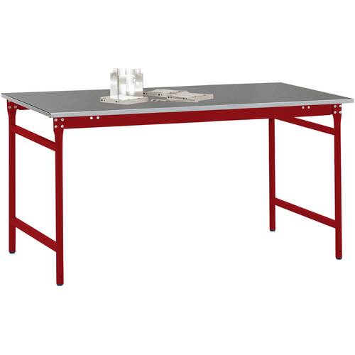 Thumbnail - Manuflex BB3034.3003 Beistelltisch BASIS stationär mit Blechbelag-Platte in Rubinrot RAL 3003, BxTxH: 1250 x 600 x 780 m...