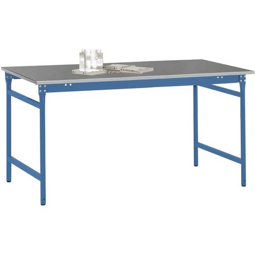Thumbnail - Manuflex BB3034.5007 Beistelltisch BASIS stationär mit Blechbelag-Platte in Brillantblau RAL 5007, BxTxH: 1250 x 600 x 7...