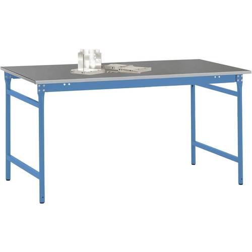 Thumbnail - Manuflex BB3034.5012 Beistelltisch BASIS stationär mit Blechbelag-Platte in Lichtblau RAL 5012, BxTxH: 1250 x 600 x 780 ...
