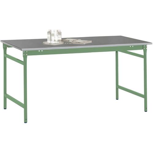 Thumbnail - Manuflex BB3044.6011 Beistelltisch BASIS stationär mit Blechbelag-Platte in Resedagrün RAL 6011, BxTxH: 1250 x 800 x 780...