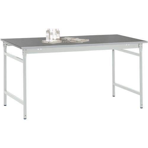 Thumbnail - Manuflex BB3034.7035 Beistelltisch BASIS stationär mit Blechbelag-Platte in Lichtgrau RAL 7035, BxTxH: 1250 x 600 x 780 ...