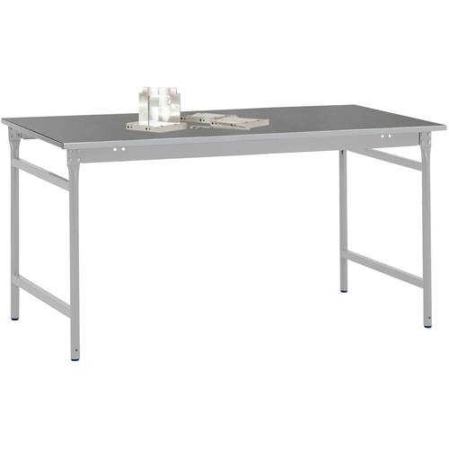 Thumbnail - Manuflex BB3004.9006 Beistelltisch BASIS stationär mit Blechbelag-Platte in Alusilber ähnlich RAL 9006, BxTxH: 750 x 500...