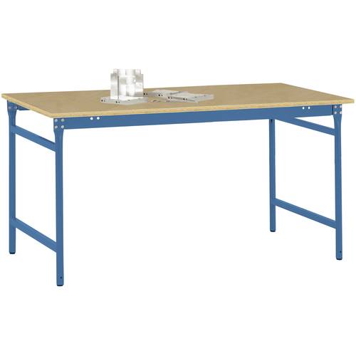 Thumbnail - Manuflex BB3015.5007 Beistelltisch BASIS stationär mit Multiplex-Tischplatte in Brillantblau RAL 5007, BxTxH: 1000 x 600...