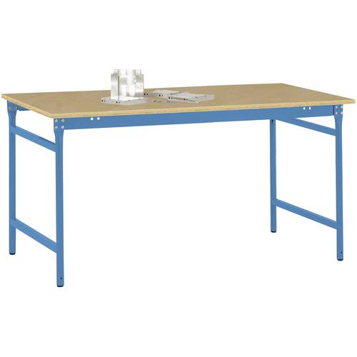 Thumbnail - Manuflex BB3015.5012 Beistelltisch BASIS stationär mit Multiplex-Tischplatte in Lichtblau RAL 5012, BxTxH: 1000 x 600 x ...