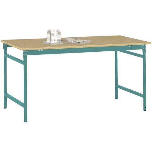 Thumbnail - Manuflex BB3015.5021 Beistelltisch BASIS stationär mit Multiplex-Tischplatte in Wasserblau RAL 5021, BxTxH: 1000 x 600 x...
