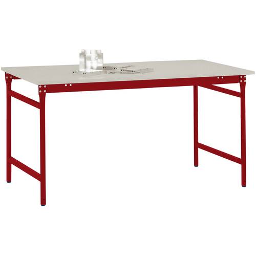 Thumbnail - Manuflex BB3031.3003 Beistelltisch BASIS stationär mit Melamin-Tischplatte in Rubinrot RAL 3003, BxTxH: 1250 x 600 x 780...