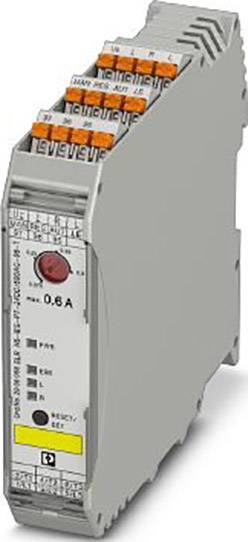 Ein automatischer Schutzschalter mit einem Nennstrom von 0,6 A, ausgestattet mit einem roten Knopf, für industrielle Anwendungen.