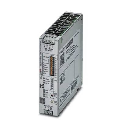 Industrienetzteil mit Schaltfunktion und digitalen Anzeigeelementen, geeignet für Hutschienenmontage in elektrischen Systemen.