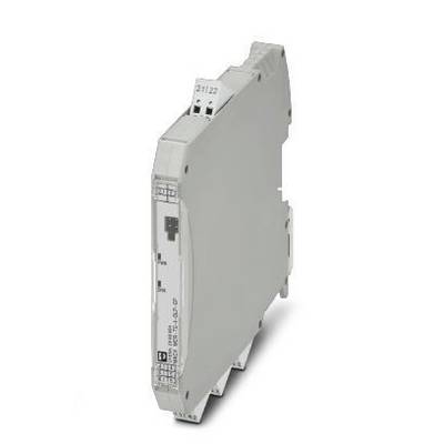 Elektronisches Gerät auf DIN-Schiene, schmal und rechteckig, wahrscheinlich zur Signalverarbeitung oder Stromregelung verwendet.
