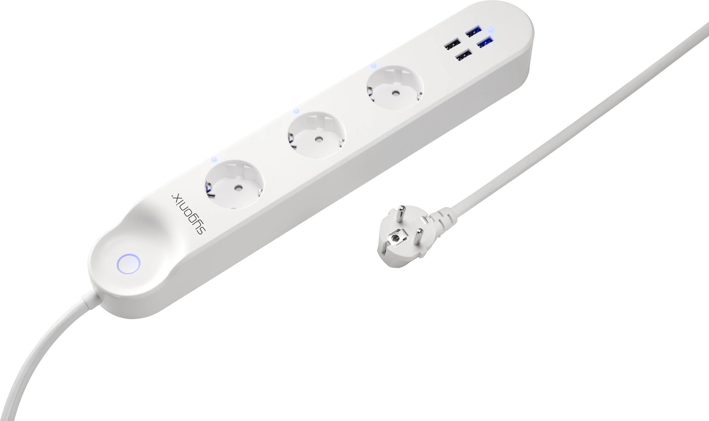 Sygonix SY-4452326 WiFi-Steckdosenleiste Weiß Schutzkontakt 1 St.-1