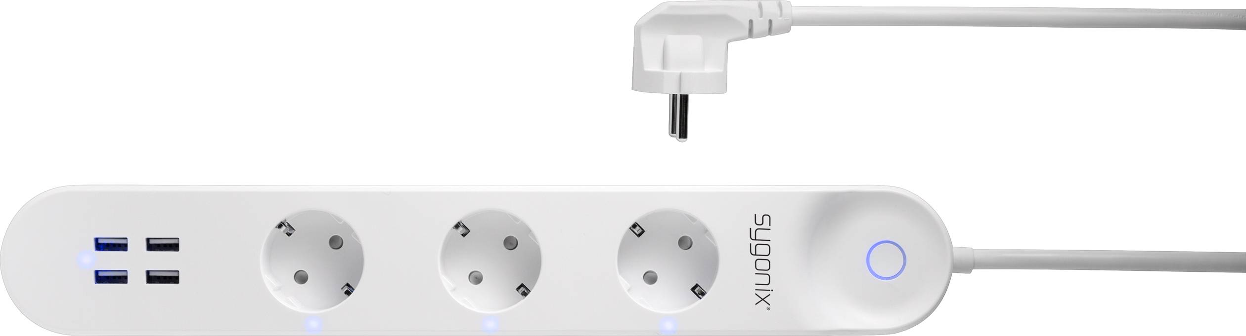 Sygonix SY-4452326 WiFi-Steckdosenleiste Weiß Schutzkontakt 1 St.-2