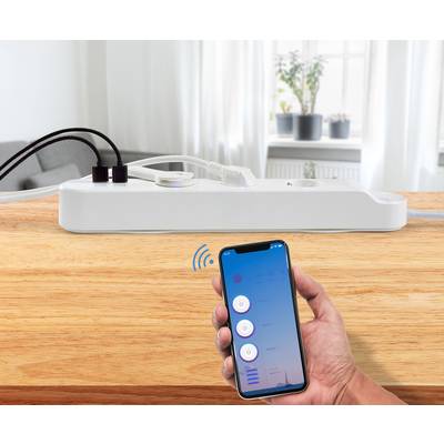 Sygonix SY-4452326 WiFi-Steckdosenleiste Weiß Schutzkontakt 1 St.-4
