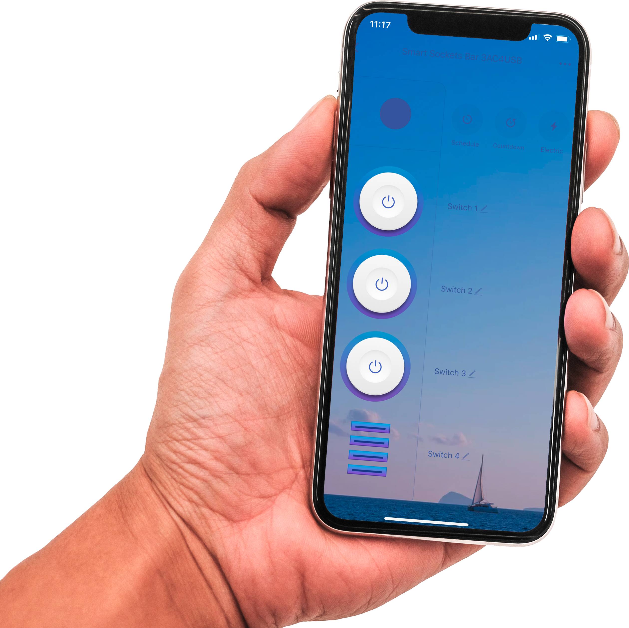 Sygonix SY-4452326 WiFi-Steckdosenleiste Weiß Schutzkontakt 1 St.-5