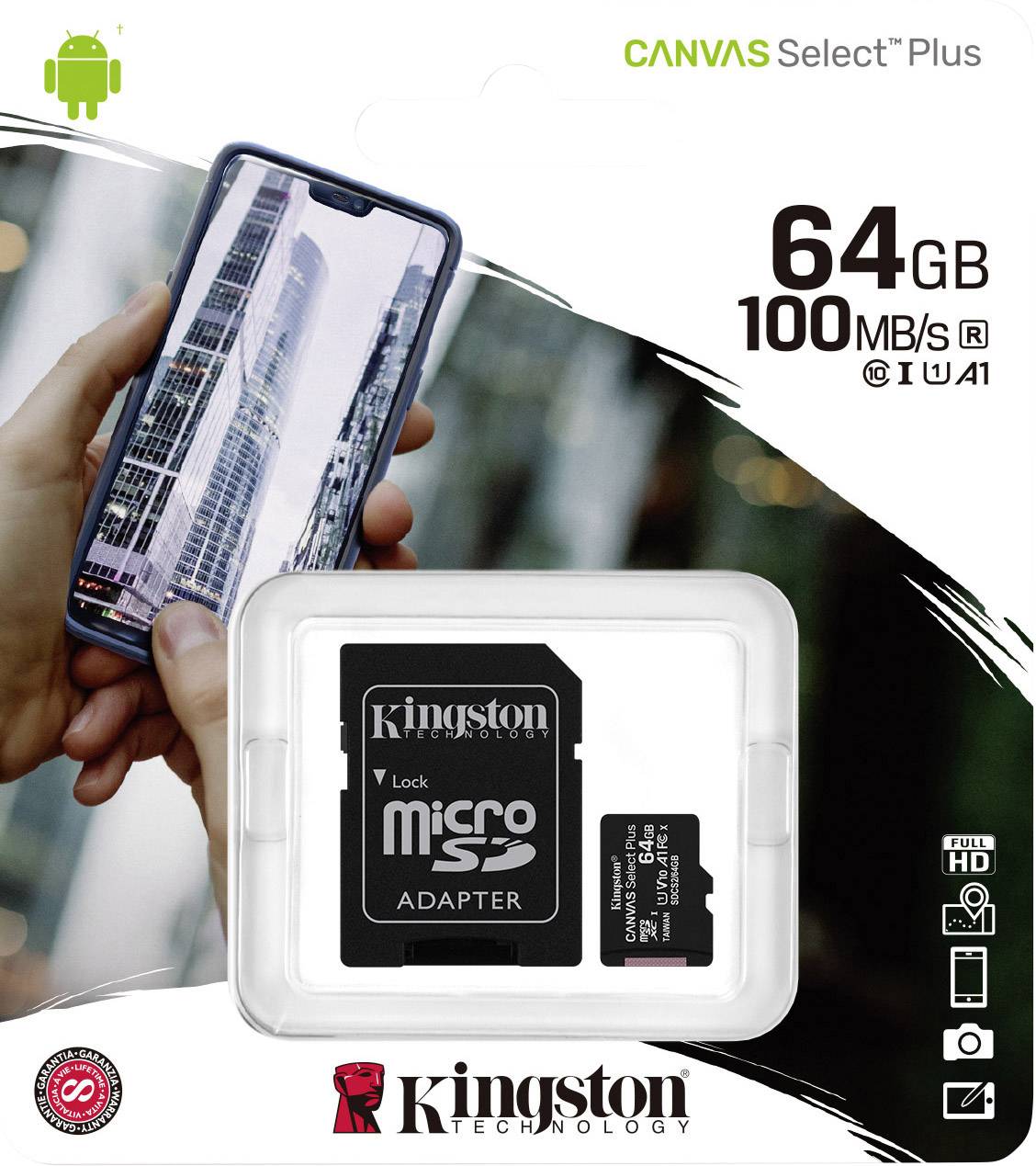 Kingston SDCS2/64GB microSDHC-Karte 64 GB Class 10 inkl. SD-Adapter-5