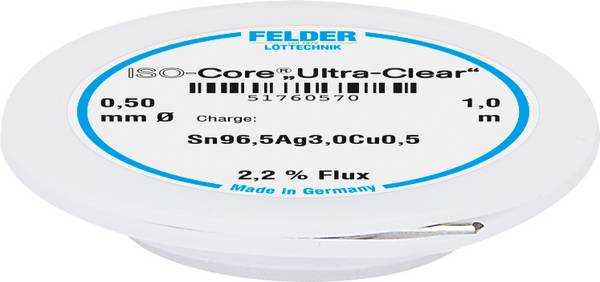 Felder ISO-Core "Ultra Clear" SAC305 Lötzinn Spule Sn96,5Ag3Cu0,5 0.5 mm