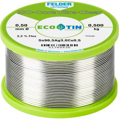 Felder ISO-Core "Ultra Clear" SAC305 Lötzinn Spule Sn96,5Ag3Cu0,5 0.500 kg 0.5 mm