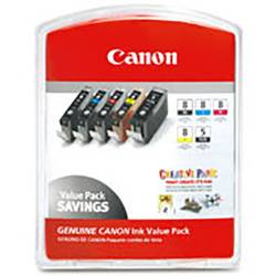 Image of Canon Tintenpatrone CLI Value Pack 8 Original Kombi-Pack Schwarz, Grün, Hell Cyan, Hell Magenta, Rot 0620B027