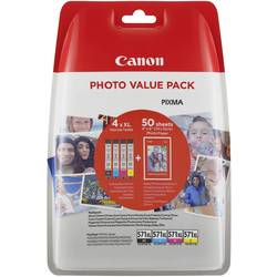 Image of Canon Tintenpatrone CLI-571XL C/M/Y/BK Photo Value Pack Original Kombi-Pack Schwarz, Gelb, Cyan, Magenta 0332C005