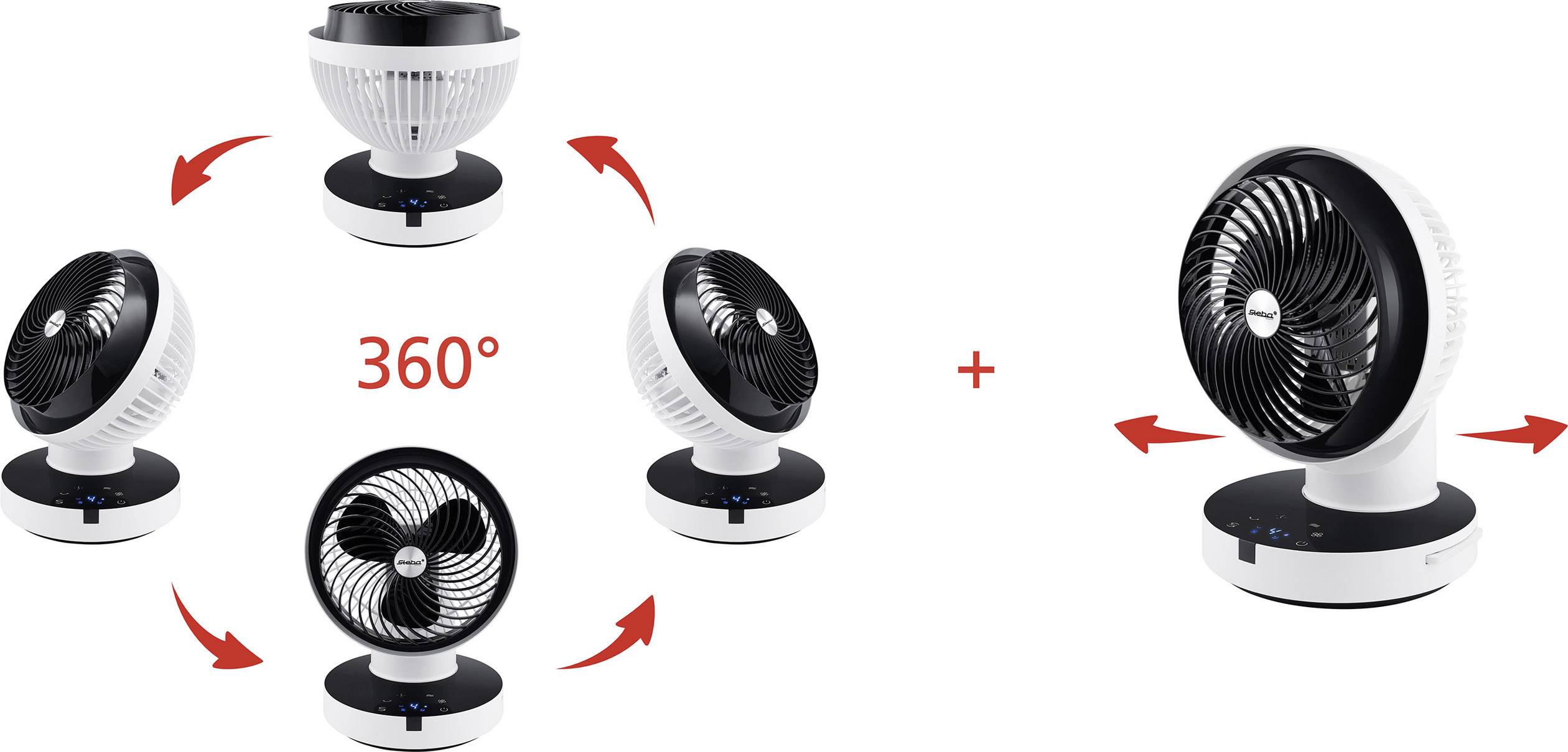 STEBA VT 360 Twist Tischventilator weiß / schwarz-2