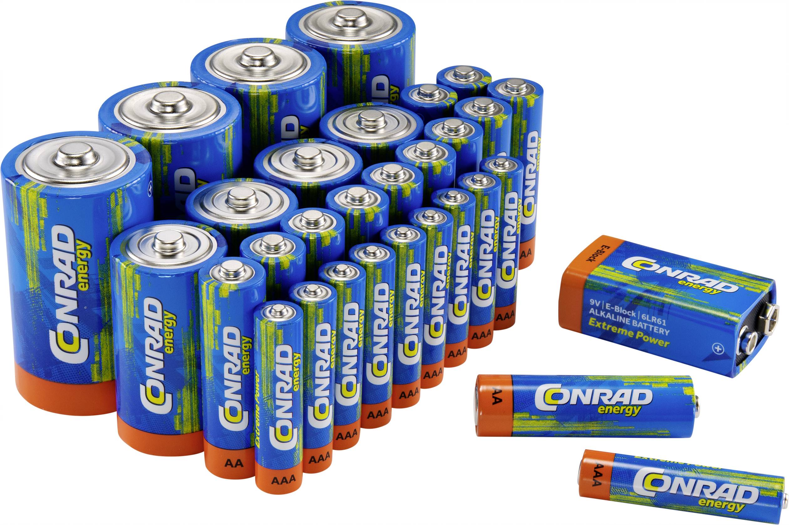 Conrad energy Batterie-Set Mignon, Micro, Baby, Mono, 9 V Block 31 St. inkl. Box-2