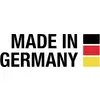 Text 'MADE IN GERMANY' neben schwarzen, roten und goldenen Balken, ähnlich der deutschen Flagge.