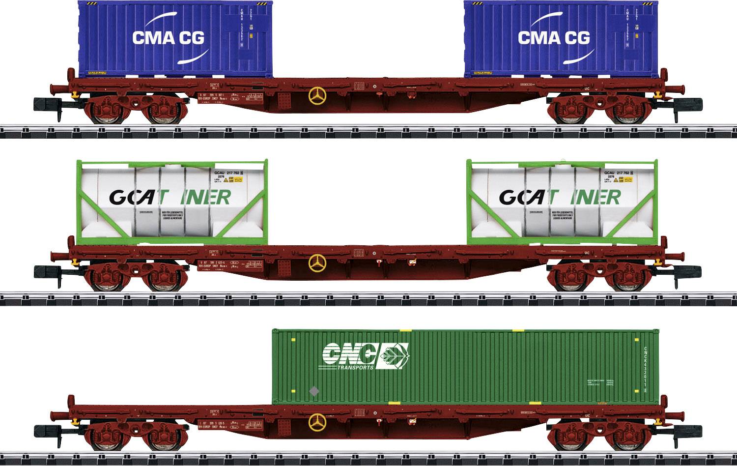 MiniTrix 15072 N Containertragwagen-Set der SNCF