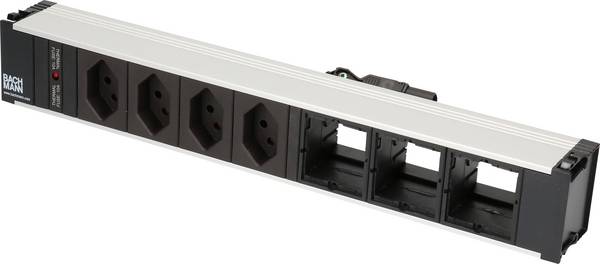 Bachmann 912.018 Steckdosenleiste ohne Schalter 4fach Schwarz, Silber GST18i Anschlussbuchse 1 St.