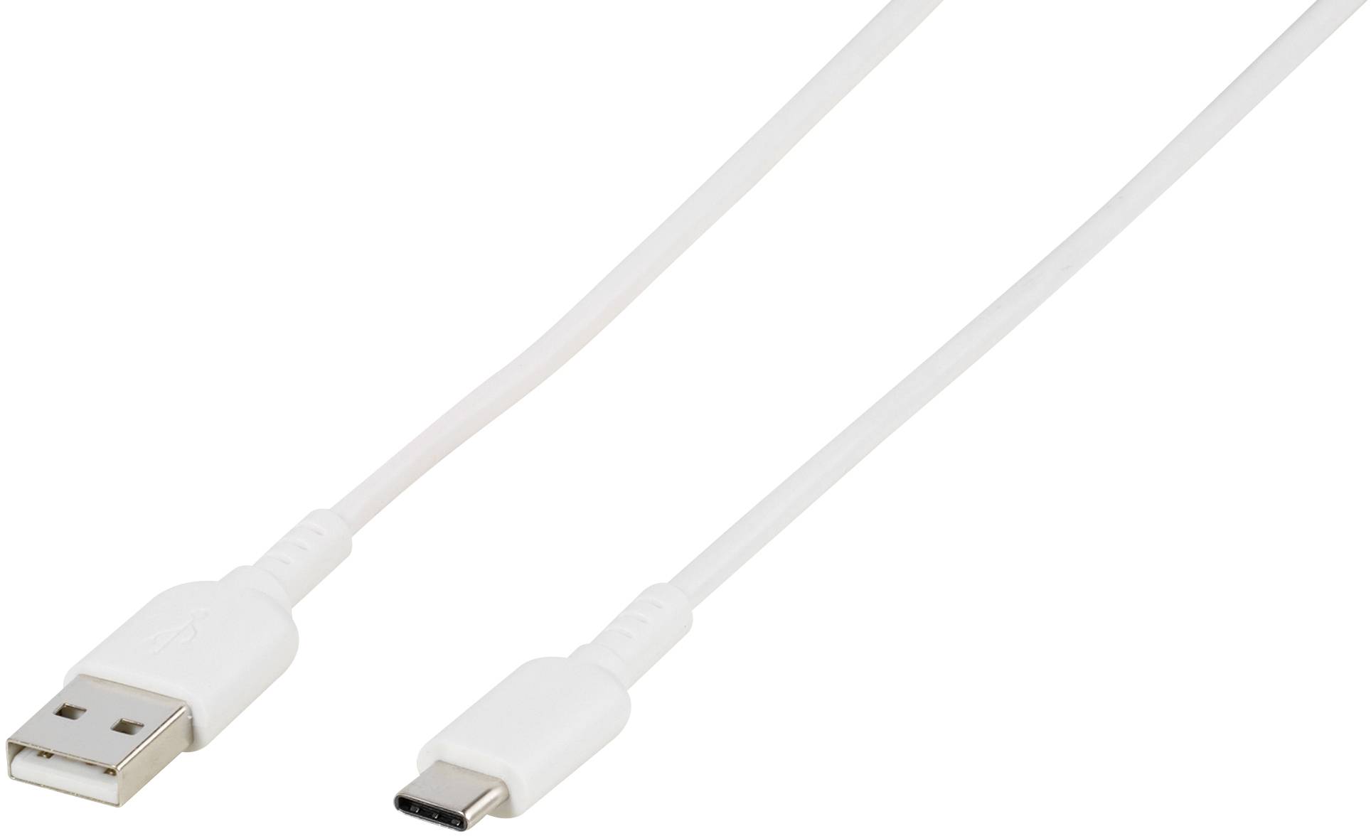 VIVANCO USB 2.0 Anschlusskabel [1x USB 2.0 Stecker C - 1x USB 2.0 Stecker A] 1.50 m Weiß Rund