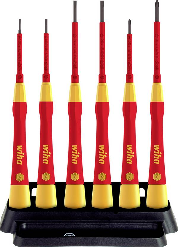 Wiha 42989 Elektriker, VDE, Elektrotechnik und Feinwerktechnik Schraubendreher-Set 7teilig Kreuzschlitz Phillips, Schlitz