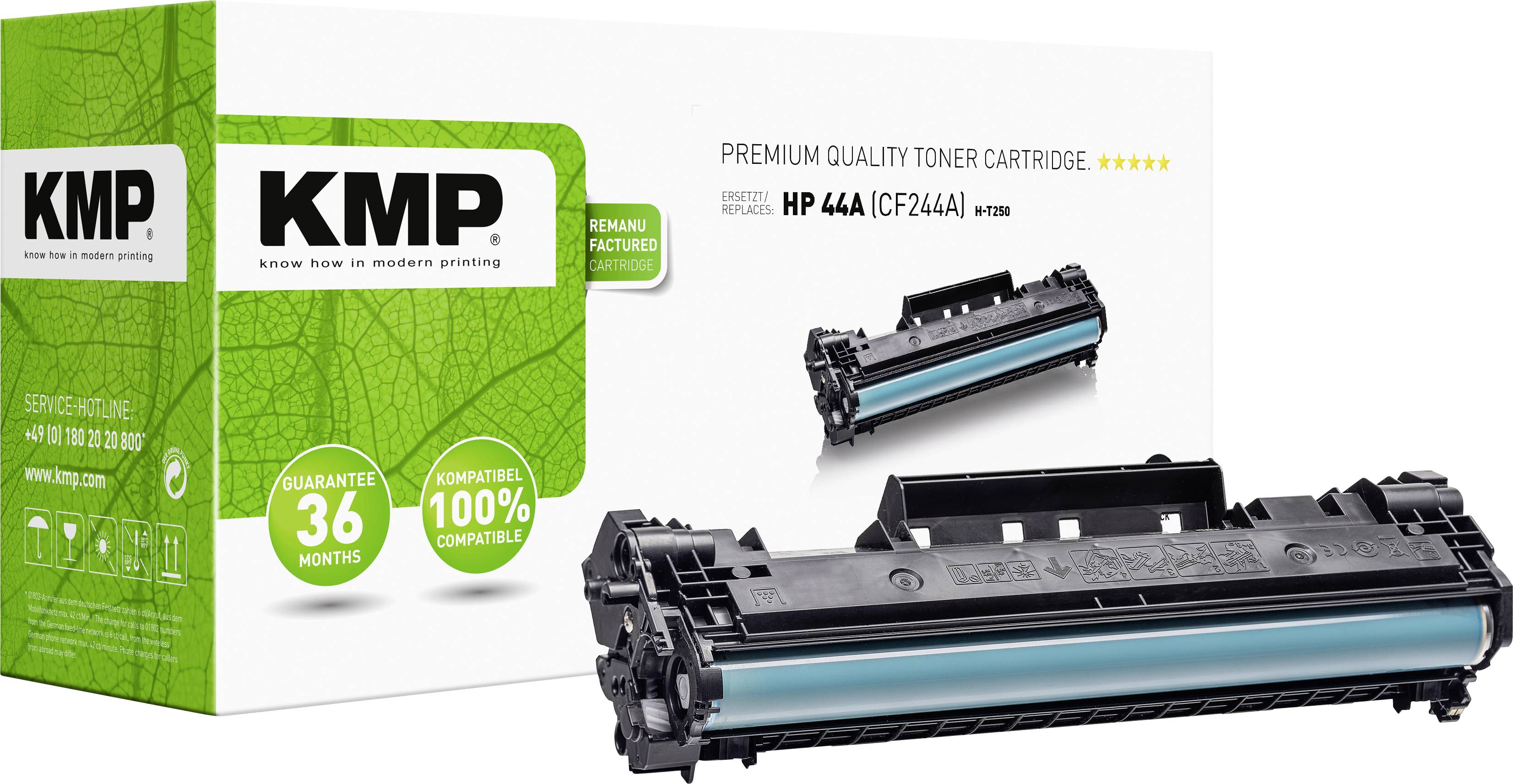 KMP Toner HP CF244A black 1000 S. H-T250 remanufac extern retail