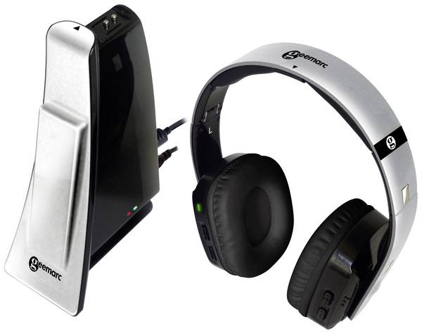 Geemarc CL7400 OPTI  Over Ear Kopfhörer Funk  Silber-Schwarz  Leichtbügel, Lautstärkeregelung TV