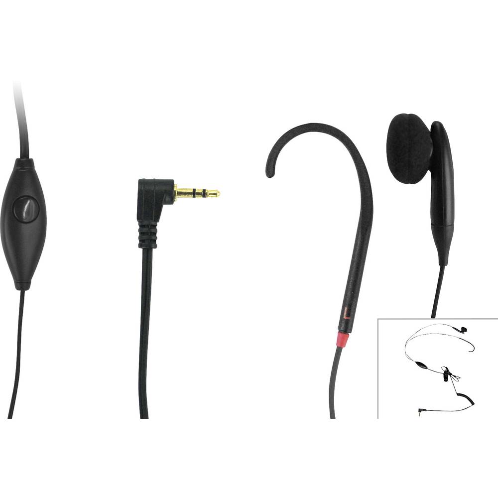 Geemarc CLHOOK5 Ear Free headset Telefoon Kabel Zwart Volumeregeling