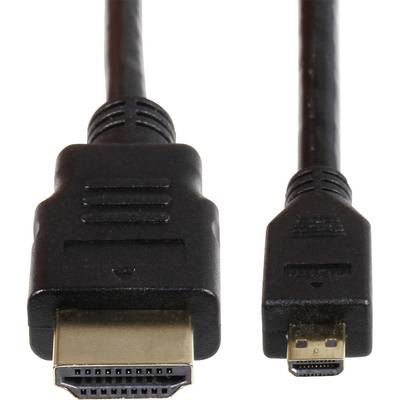 Joy-it K-1481 HDMI-Kabel Raspberry Pi [1x HDMI-Stecker - 1x HDMI-Stecker D Micro] 3.00 m Schwarz 