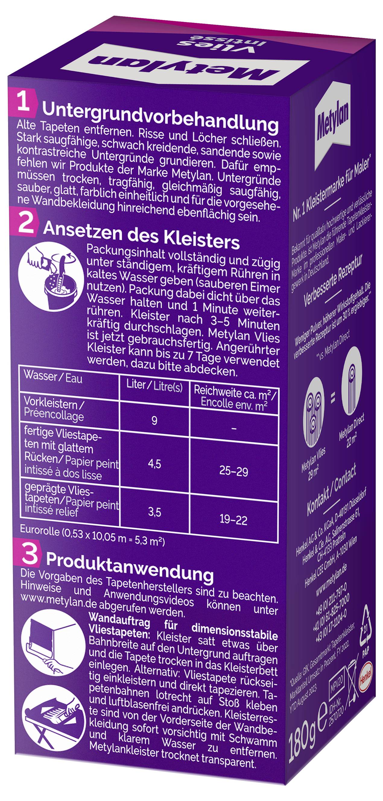 Metylan Vlies Tapetenkleister MPV20 180 g-1